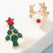 Wholesale diamond and pearl Christmas tree elk alloy earrings JDC-ES-JY004 Earrings JoyasDeChina Christmas tree elk Wholesale Jewelry JoyasDeChina Joyas De China
