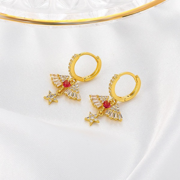 Wholesale diamond angel wings earrings JDC-ES-D565 Earrings JoyasDeChina Wholesale Jewelry JoyasDeChina Joyas De China