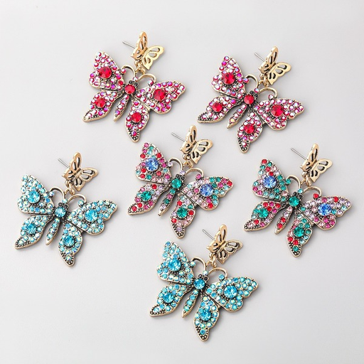 Wholesale diamond butterfly alloy earrings JDC-ES-JL077 Earrings JoyasDeChina Wholesale Jewelry JoyasDeChina Joyas De China