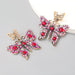 Wholesale diamond butterfly alloy earrings JDC-ES-JL077 Earrings JoyasDeChina red Wholesale Jewelry JoyasDeChina Joyas De China