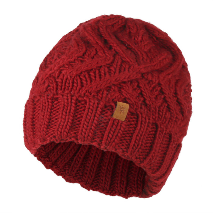 Wholesale diamond checkered wool knitted hat JDC-FH-GSYH075 FashionHat 予画 Red Average code Wholesale Jewelry JoyasDeChina Joyas De China