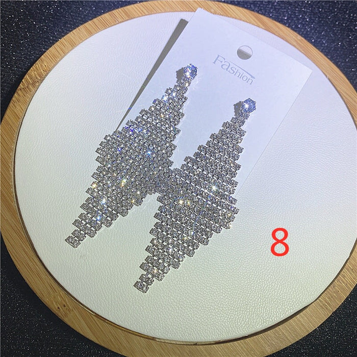 Wholesale diamond earrings long tassels JDC-ES-rut001 Earrings 如通 4 Wholesale Jewelry JoyasDeChina Joyas De China