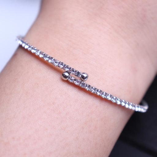 Wholesale diamond-encrusted alloy opening bracelet JDC-BT-RL034 Bracelet 瑞列 Wholesale Jewelry JoyasDeChina Joyas De China