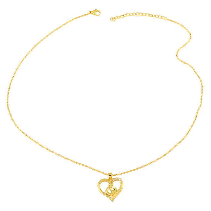 Wholesale diamond-encrusted heart shaped Mother's Day necklace JDC-NE-AOS016 Necklaces 翱昇 Wholesale Jewelry JoyasDeChina Joyas De China