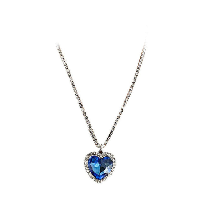 Wholesale diamond-encrusted love alloy necklace JDC-NE-BaoY007 Necklaces 宝钰 Wholesale Jewelry JoyasDeChina Joyas De China
