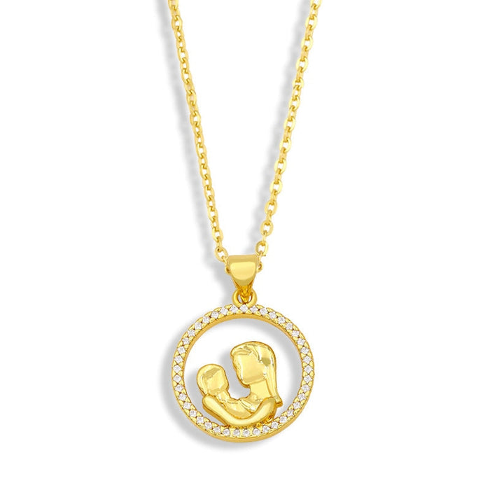 Wholesale diamond-encrusted peach heart love mother's day necklace JDC-NE-AOS018 Necklaces 翱昇 Wholesale Jewelry JoyasDeChina Joyas De China