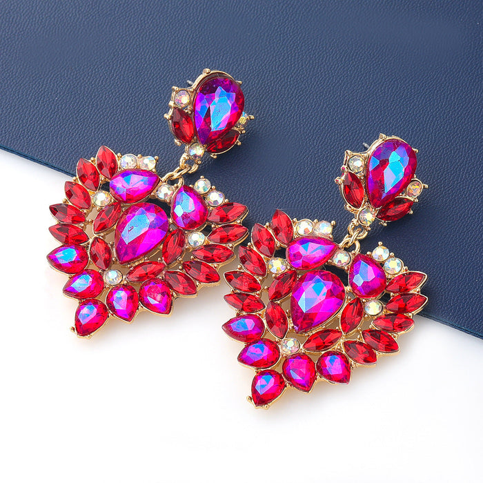 Wholesale diamond geometric alloy earrings JDC-ES-JL034 Earrings JoyasDeChina red Wholesale Jewelry JoyasDeChina Joyas De China