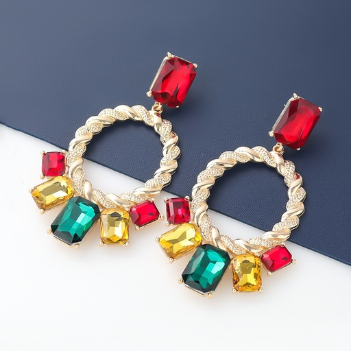 Wholesale diamond geometric alloy earrings JDC-ES-JL068 Earrings JoyasDeChina Wholesale Jewelry JoyasDeChina Joyas De China