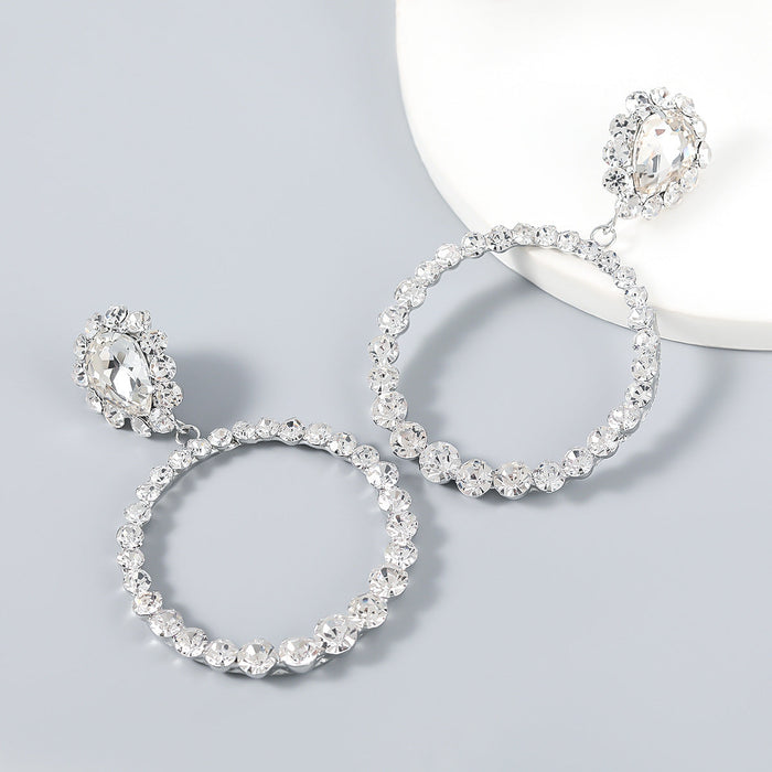 Wholesale diamond glass diamond round earrings earrings JDC-ES-JL529 Earrings JoyasDeChina silver Wholesale Jewelry JoyasDeChina Joyas De China