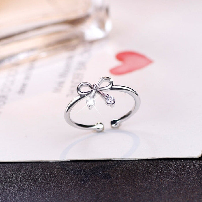 Wholesale diamond inlaid opening adjustable index finger MOQ≥10JDC-RS-NS012 Rings 尼森 bow opening adjustable MOQ10 Wholesale Jewelry JoyasDeChina Joyas De China
