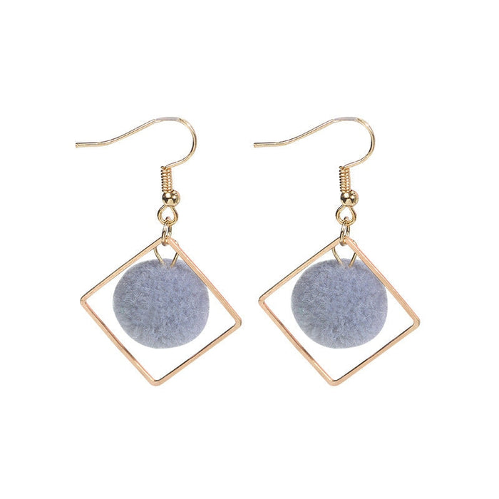 Wholesale Diamond Multicolor Hairball Earrings JDC-ES-GSMDD022 Earrings 萌豆豆 Wholesale Jewelry JoyasDeChina Joyas De China