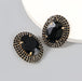 Wholesale diamond oval alloy earrings JDC-ES-JL036 Earrings JoyasDeChina black Wholesale Jewelry JoyasDeChina Joyas De China