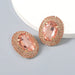 Wholesale diamond oval alloy earrings JDC-ES-JL036 Earrings JoyasDeChina rose gold Wholesale Jewelry JoyasDeChina Joyas De China