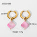 Wholesale Diamond pink stone pendant earrings for women JDC-ES-JD184 Earrings JoyasDeChina 201586 Wholesale Jewelry JoyasDeChina Joyas De China