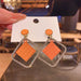 Wholesale Diamond Rhinestone Metal Earrings JDC-ES-XC346 Earrings 夏晨 orange Wholesale Jewelry JoyasDeChina Joyas De China