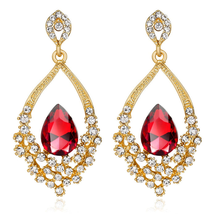 Wholesale diamond set basket alloy earrings JDC-ES-GSDB035 Earrings 丹比华比 Red Wholesale Jewelry JoyasDeChina Joyas De China