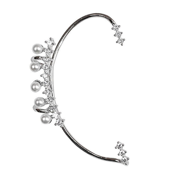 Wholesale diamond-set pearl alloy earhook JDC-ES-ChiH001 Earrings 池豪 Wholesale Jewelry JoyasDeChina Joyas De China