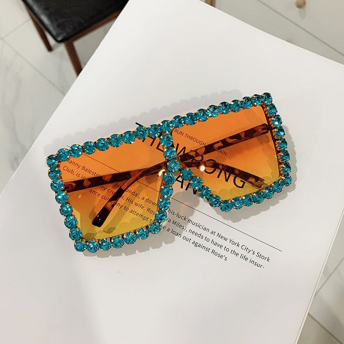 Wholesale diamond-set square frame sunglasses JDC-SG-KD129 Sun Glasses 珂盾 Wholesale Jewelry JoyasDeChina Joyas De China