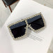 Wholesale diamond-set square frame sunglasses JDC-SG-KD129 Sun Glasses 珂盾 Bright black white diamond 1 Wholesale Jewelry JoyasDeChina Joyas De China