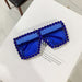 Wholesale diamond-set square frame sunglasses JDC-SG-KD129 Sun Glasses 珂盾 Deep blue 1 Wholesale Jewelry JoyasDeChina Joyas De China