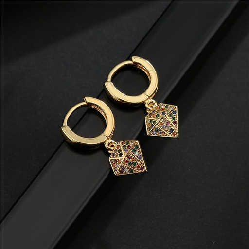 Bulk Jewelry Wholesale diamond shaped copper micro set zirconium earrings JDC-ES-ag149 Wholesale factory from China YIWU China