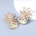 Wholesale diamond-studded acrylic flower alloy earrings JDC-ES-JL109 Earrings JoyasDeChina yellow Wholesale Jewelry JoyasDeChina Joyas De China