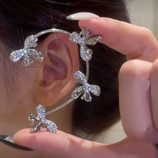 Wholesale diamond studded bowknot alloy ear hooks JDC-ES-XuF029 Earrings 旭帆 Wholesale Jewelry JoyasDeChina Joyas De China