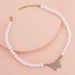 Wholesale diamond-studded butterfly pearl alloy necklaces JDC-NE-A062 Necklaces 妙雅 Wholesale Jewelry JoyasDeChina Joyas De China
