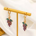 Wholesale diamond-studded grape alloy earrings JDC-ES-A091 Earrings 妙雅 Wholesale Jewelry JoyasDeChina Joyas De China