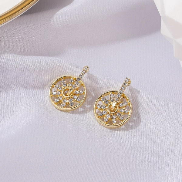 Wholesale diamond studded rotatable Earrings JDC-ES-D585 Earrings JoyasDeChina Wholesale Jewelry JoyasDeChina Joyas De China