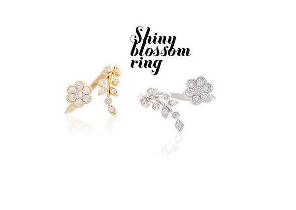 Wholesale diamond twist leaf flower open alloy ring JDC-RS-RL038 Rings 瑞列 Silver Wholesale Jewelry JoyasDeChina Joyas De China