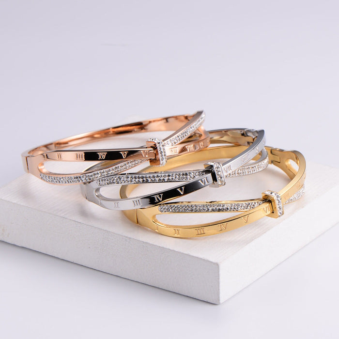 Wholesale digital diamond-encrusted stainless steel bracelet JDC-BT-Aimi003 Bracelet 爱米萝 Wholesale Jewelry JoyasDeChina Joyas De China