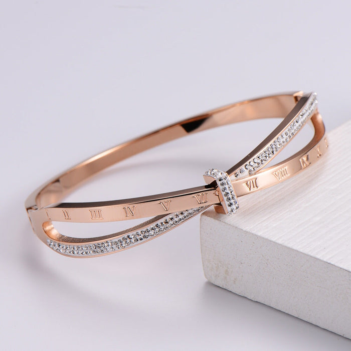 Wholesale digital diamond-encrusted stainless steel bracelet JDC-BT-Aimi003 Bracelet 爱米萝 rose gold Wholesale Jewelry JoyasDeChina Joyas De China