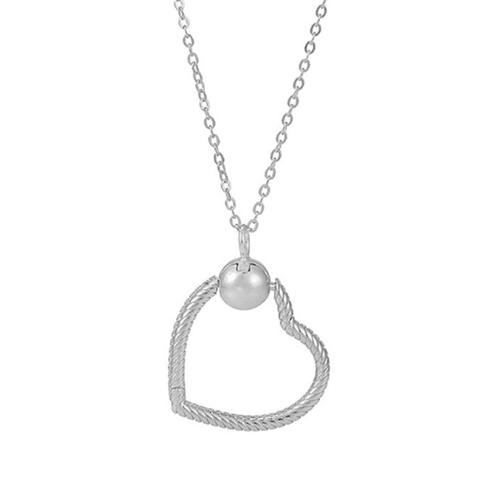 Wholesale DIY Alloy Heart Pendant Necklace JDC-NE-XingL004 Necklaces 星銮 silver Wholesale Jewelry JoyasDeChina Joyas De China
