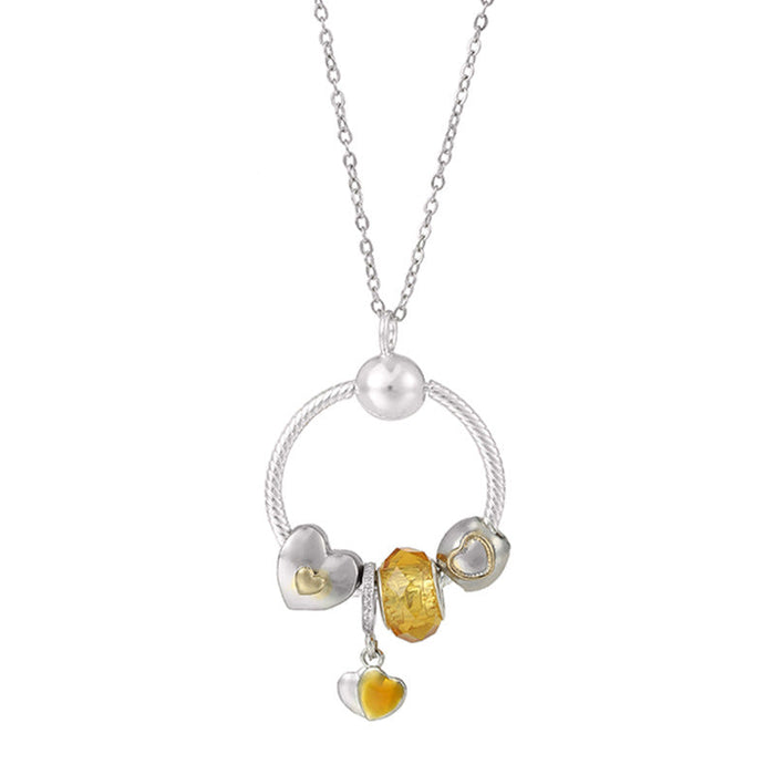 Wholesale DIY Alloy Silver Plated Heart Pendant Necklace JDC-NE-XingL001 Necklaces 星銮 NC01 Wholesale Jewelry JoyasDeChina Joyas De China