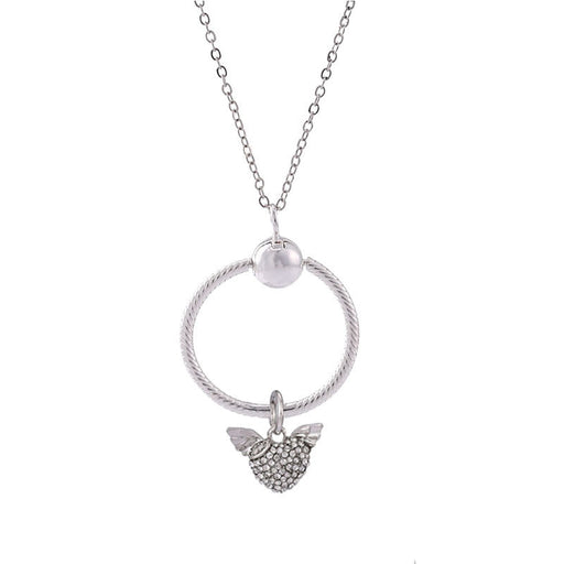 Wholesale DIY Alloy Silver Plated Love Wings Pendant Necklace JDC-NE-XingL007 Necklaces 星銮 NC18 Wholesale Jewelry JoyasDeChina Joyas De China