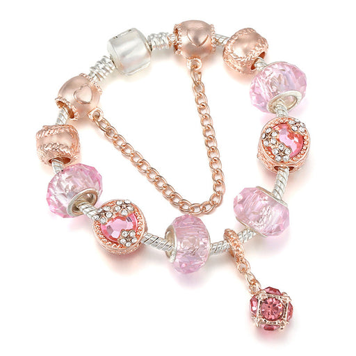 Wholesale DIY Beaded Pink Alloy Bracelet JDC-BT-XingL010 Bracelet 星銮 16cm Wholesale Jewelry JoyasDeChina Joyas De China