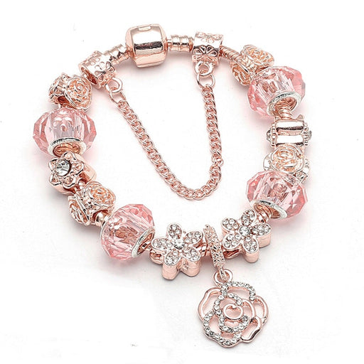 Wholesale DIY Beaded Rose Plating Alloy Bracelet (F) JDC-BT-XingL064 Bracelet 星銮 17cm Wholesale Jewelry JoyasDeChina Joyas De China