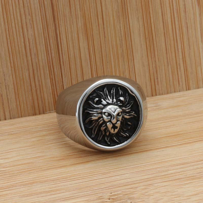 Wholesale domineering titanium steel Lion Ring four color ring JDC-RS-LS001 Men Rings JoyasDeChina Steel color No. 7 Wholesale Jewelry JoyasDeChina Joyas De China