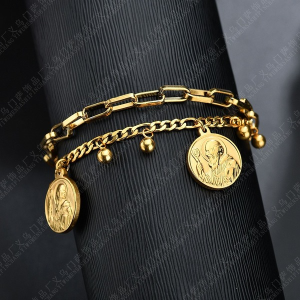 Bulk Jewelry Wholesale double Bracelet Stainless Steel JDC-ST-L007 Wholesale factory from China YIWU China