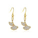 Wholesale double ginkgo leaf diamond earrings JDC-ES-D577 Earrings JoyasDeChina 01KCgold Wholesale Jewelry JoyasDeChina Joyas De China