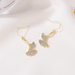 Wholesale double ginkgo leaf diamond earrings JDC-ES-D577 Earrings JoyasDeChina Wholesale Jewelry JoyasDeChina Joyas De China