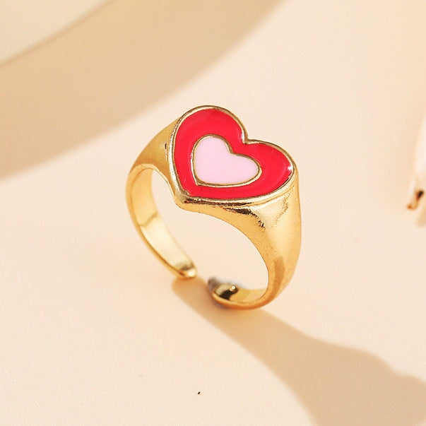 Wholesale Double Heart Alloy Rings JDC-RS-F104 Rings 韩之尚 5408502 / Wholesale Jewelry JoyasDeChina Joyas De China