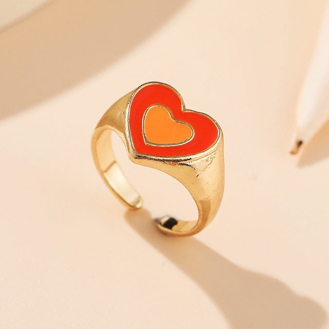 Wholesale Double Heart Alloy Rings JDC-RS-F104 Rings 韩之尚 5408503 / Wholesale Jewelry JoyasDeChina Joyas De China