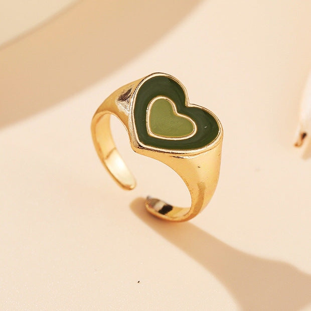Wholesale Double Heart Alloy Rings JDC-RS-F104 Rings 韩之尚 5408504 / Wholesale Jewelry JoyasDeChina Joyas De China
