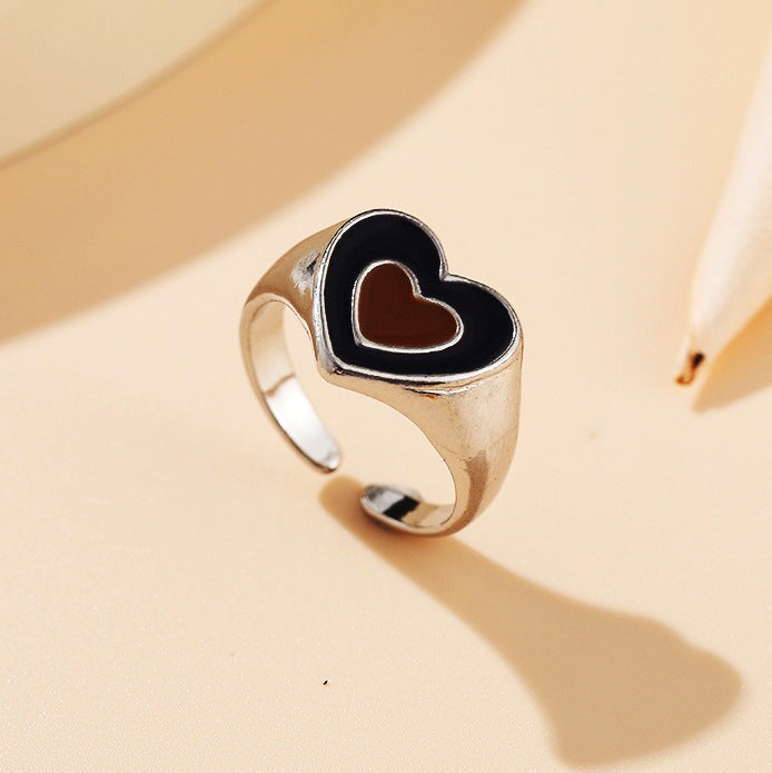 Wholesale Double Heart Alloy Rings JDC-RS-F104 Rings 韩之尚 5408506 / Wholesale Jewelry JoyasDeChina Joyas De China