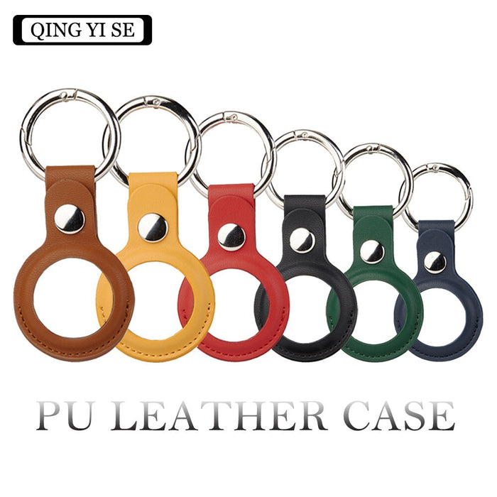 Wholesale Double Hole AirTag Leather Case Anti-Lost Keychain JDC-KC-QYS002 Keychains 清壹色 Wholesale Jewelry JoyasDeChina Joyas De China