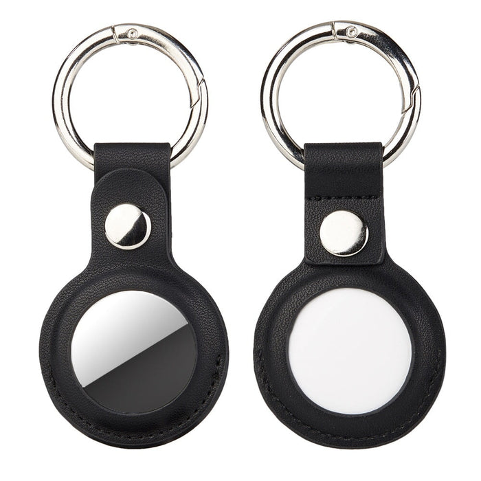 Wholesale Double Hole AirTag Leather Case Anti-Lost Keychain JDC-KC-QYS002 Keychains 清壹色 black Wholesale Jewelry JoyasDeChina Joyas De China