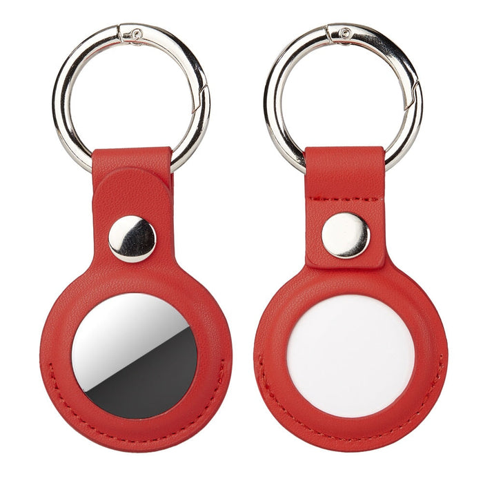 Wholesale Double Hole AirTag Leather Case Anti-Lost Keychain JDC-KC-QYS002 Keychains 清壹色 red Wholesale Jewelry JoyasDeChina Joyas De China