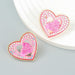 Wholesale double layer heart shape geometric alloy diamond earrings JDC-ES-JL953 Earrings 氿乐 Wholesale Jewelry JoyasDeChina Joyas De China